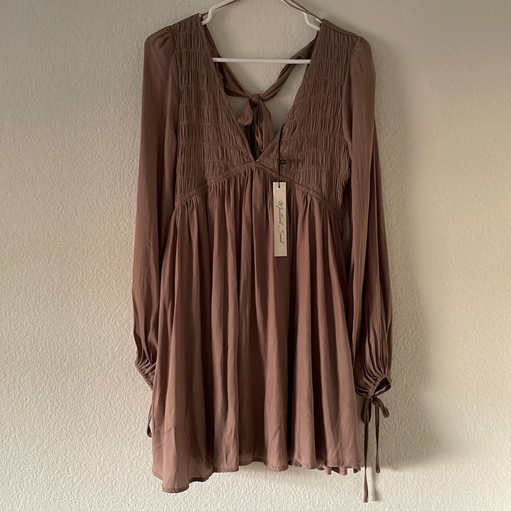 Muted lavender Mustard Seed long sleeve dress